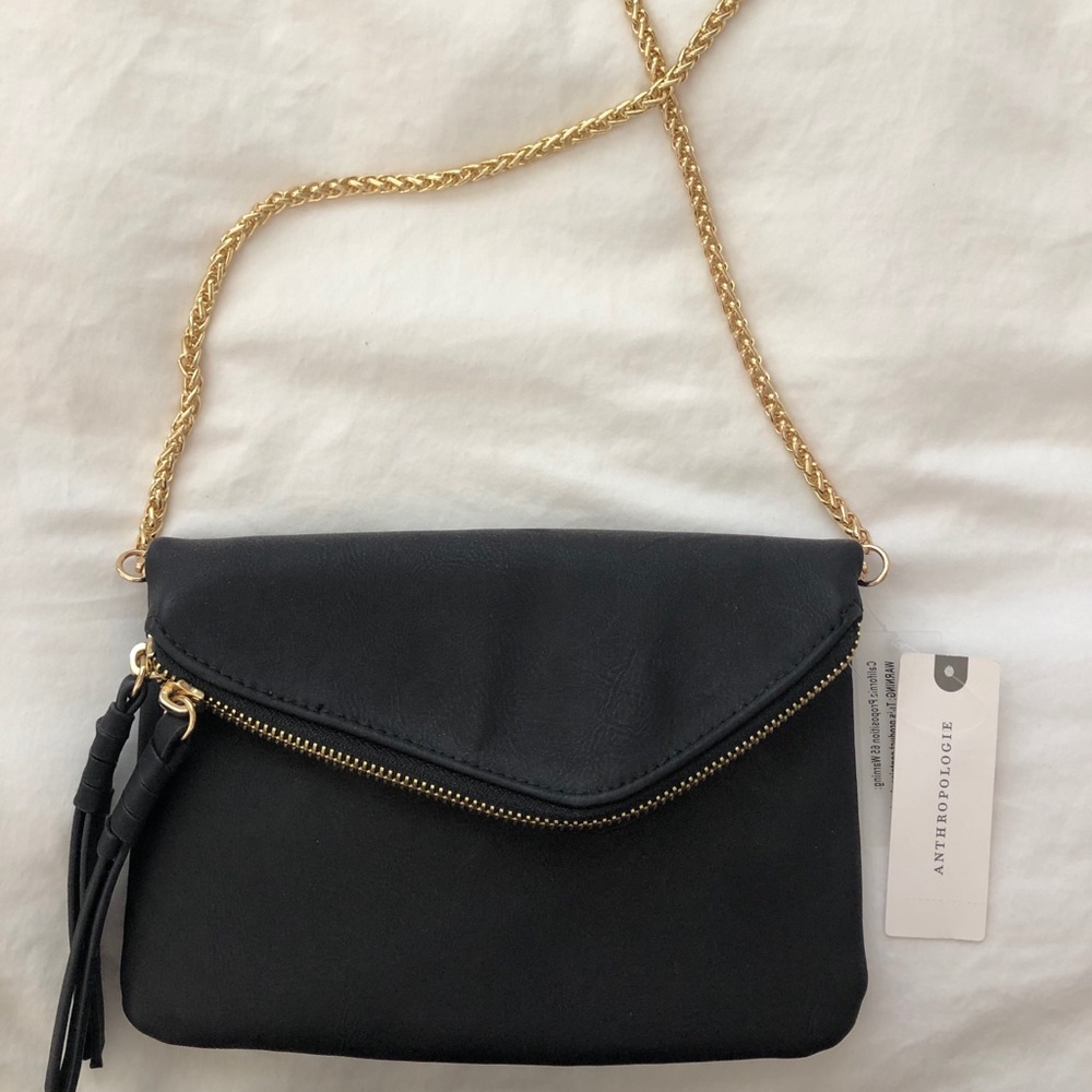 ANTHROPOLOGIE BLACK CROSSBODY BAG